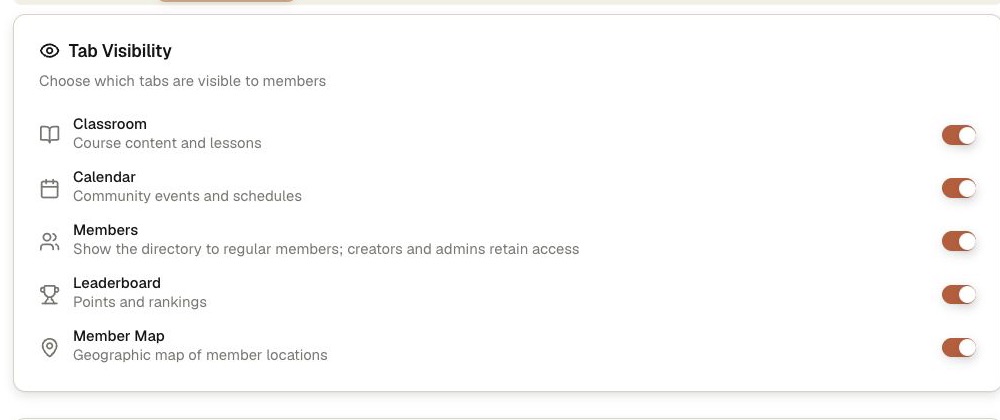 Members visibility control in community Governance settings